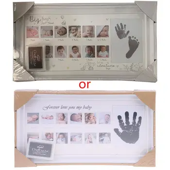 

Baby 12 Months Hand Foot Print Commemorative Photo Frame Newborn Growth Record