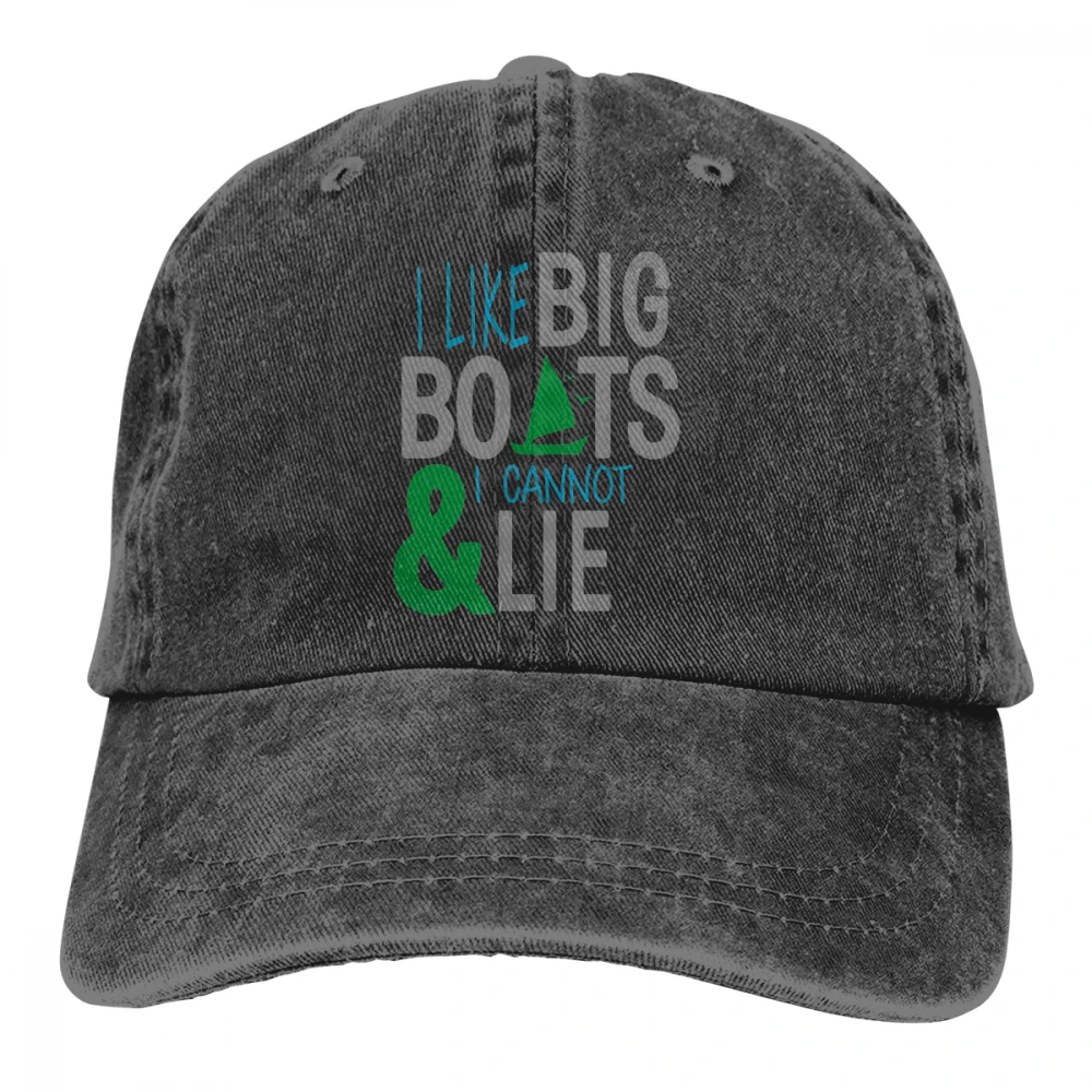 Мне нравятся Большие лодки и я не могу лгать Casquette темно-синие унисекс Мужские Женские джинсовые бейсболка с ремешком кепки Регулируемая шляпа для гольфа папа