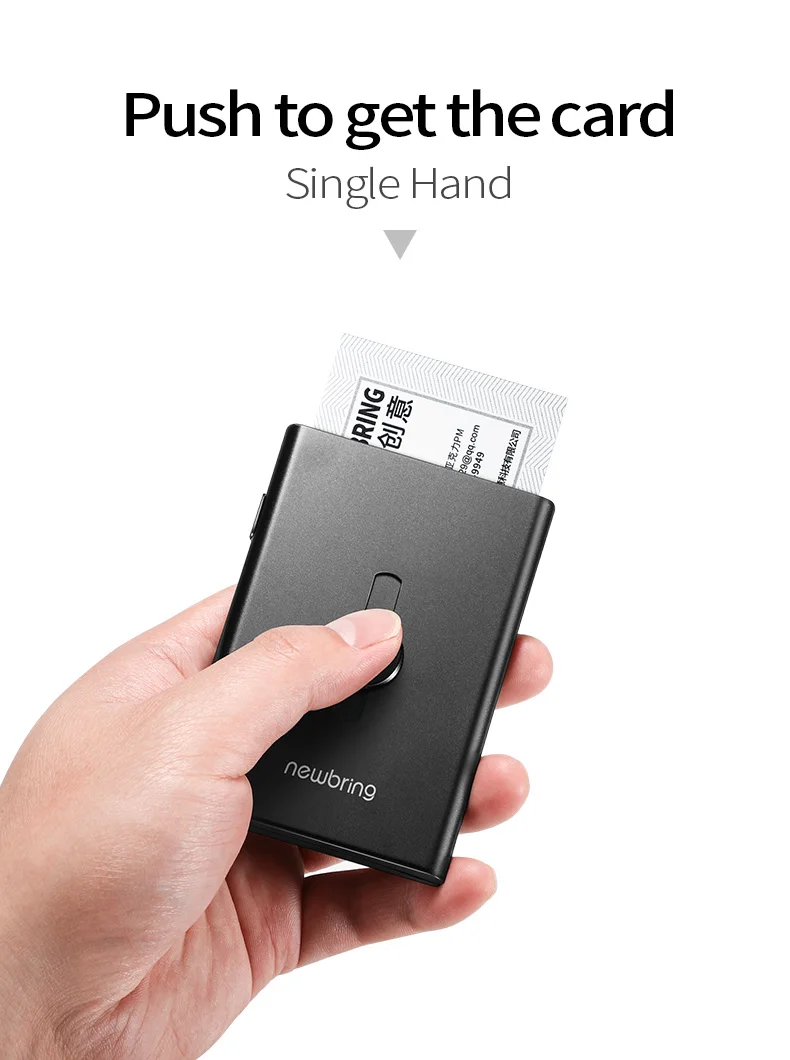 New Bring Card Holder Metal Wallet for Men Business Card Case Automatical Aluminium Credit Organizer Wallet Minimalism