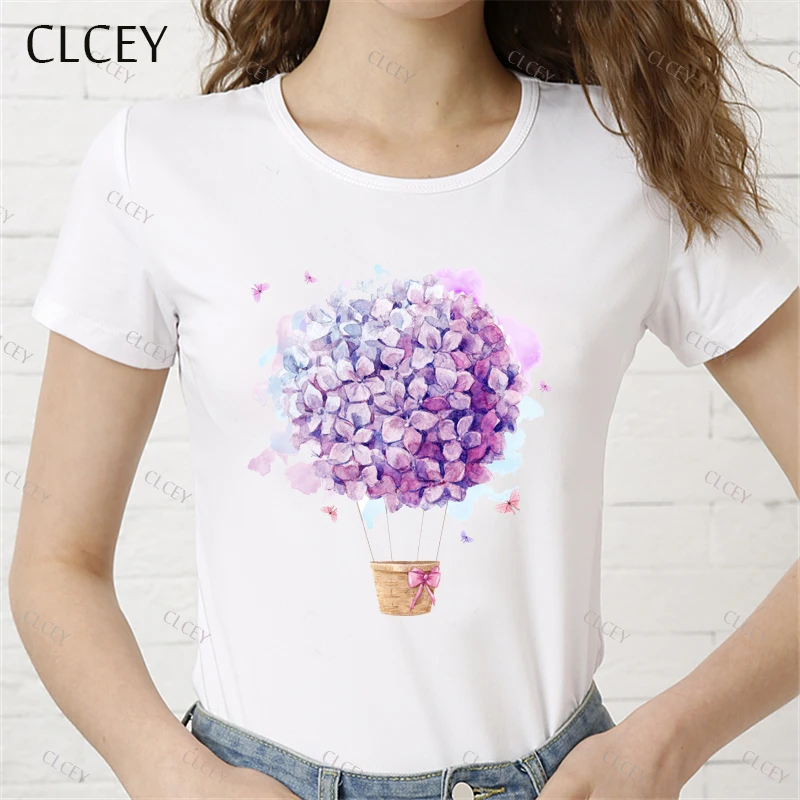 Модная футболка Clcey Maycaur с розовыми сердечками и цветами женские летние
