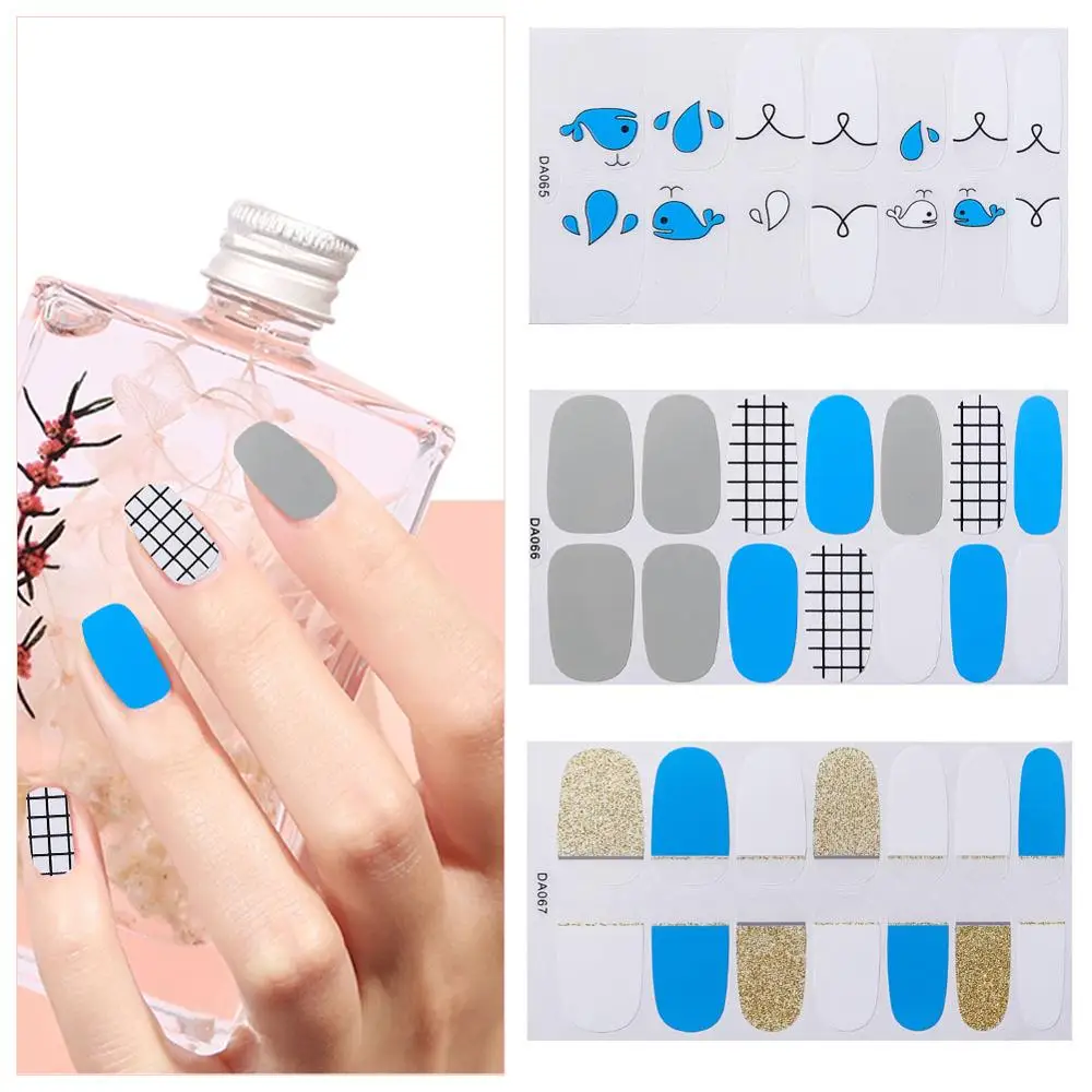 3 листа наклейки для ногтей для маникюра клей наклейки для ногтей красочные инструменты для украшения на ногтях - Цвет: TO40-065-066-067