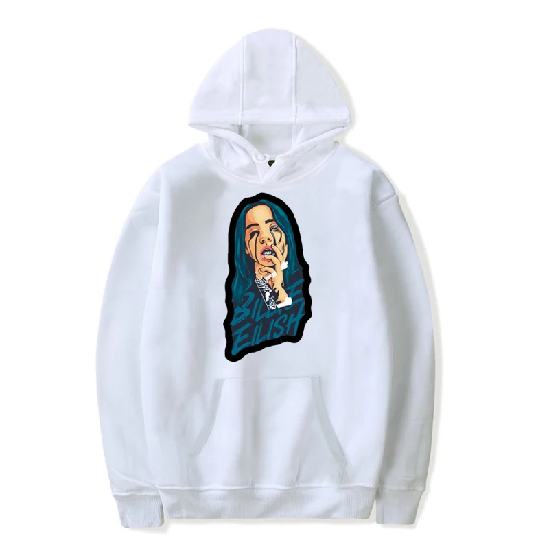 Зимний толстый свитер с капюшоном для женщин Poleron 2019 Billie Eilish Ulzzang длинным рукавом