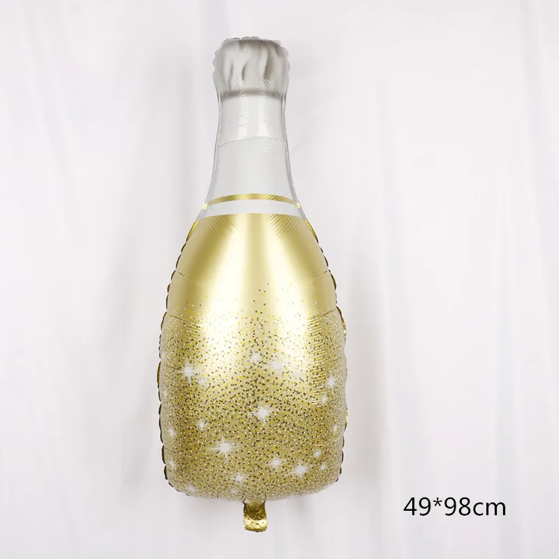 Розовое золото Золотая бутылка алюминиевая пленка воздушный шар на день