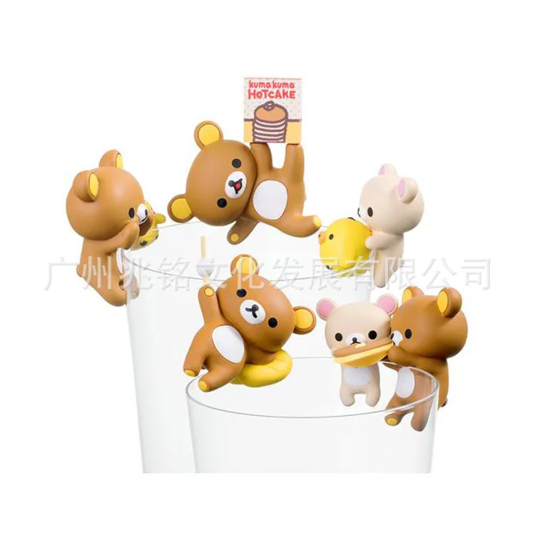 Odd Tan легко фигурка медведя рилаккума чашка изолятор набор 5-Cup повесить чай друзья Гараж Комплект капсула игрушка