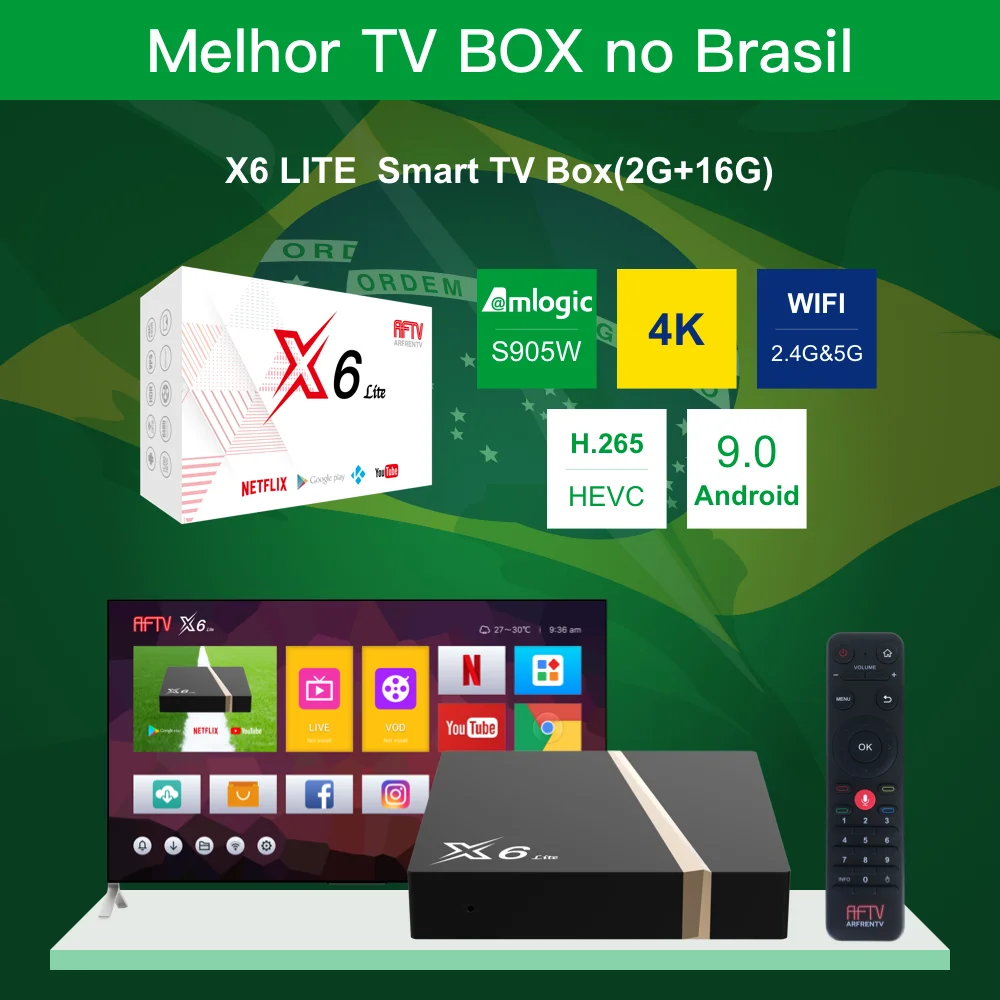 ТВ-приставка X6 LITE Amlogic S905W 4K Android 2 4 + 16 Гб | Электроника
