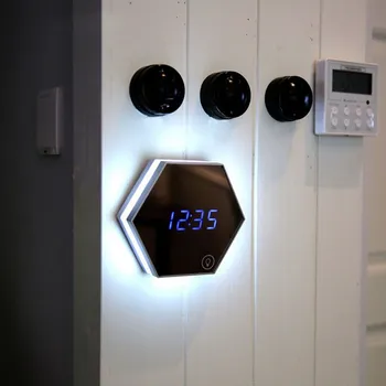 

LED Mirror Alarm Clock Digital Snooze Table Clock Wake Up Light Electronic Large Time Temperature Display Home Decoration Clock