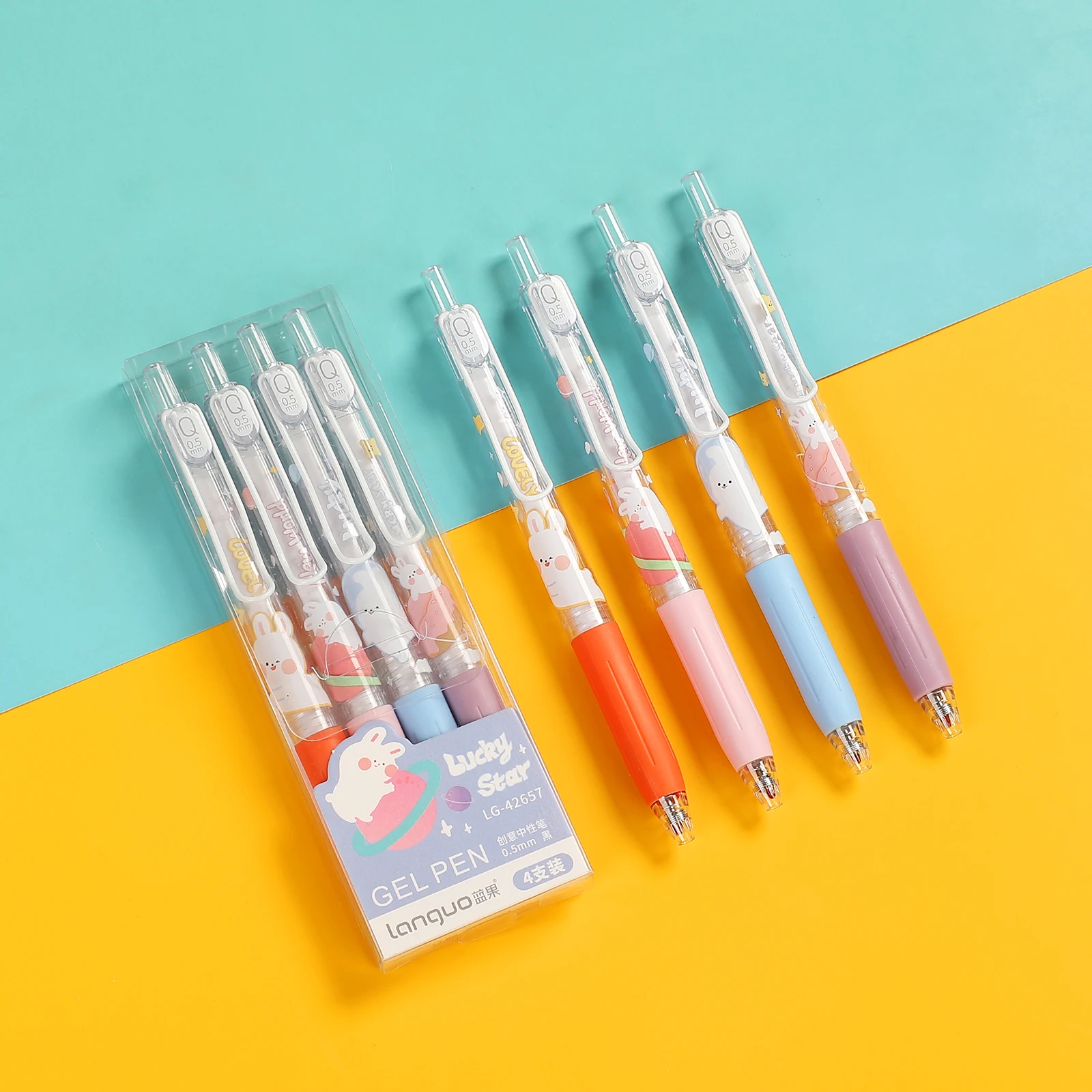 JIANWU 9pcs/set 0.5mm Creative Morandi Color Gel Pen Set Kawaii journal Pen  for Student