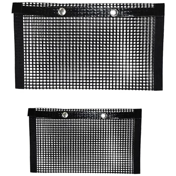 

2 Pieces Non-Stick Barbecue Bag Outdoor Reusable Easy to Clean High Temperature Resistant Baking Bag Black