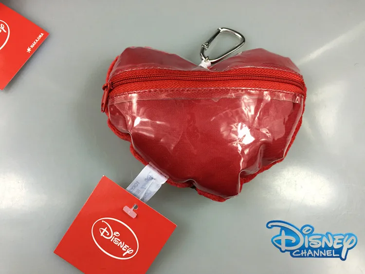Disney Микки Маус кошельки с рисунками плюшевый пенал для карты в форме сердца подвеска с Минни украшение милый кошелек для монет