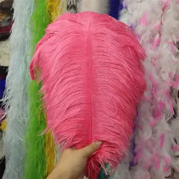 

Hot sales! New 100 PCS pretty Peach ostrich feathers 50-55 cm/20-22 inch plume wedding performing art decoration feather