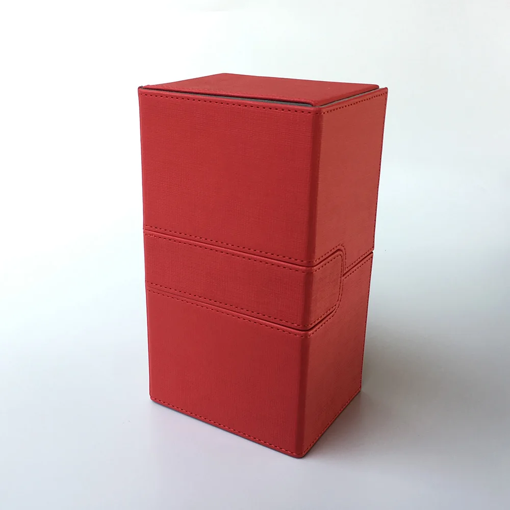 Большой размер Mtg Pokenmon Yugioh Deck Box чехол для карт чехол для настольной игры коробка для карт: черный и зеленый цвет - Цвет: Red Color