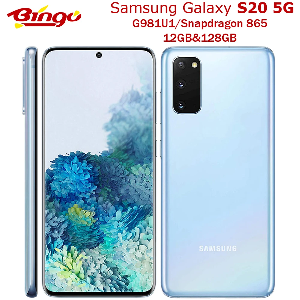 Samsung Galaxy S20 5G G981U1 128GB desbloqueado teléfono móvil Original Snapdragon 865 Octa Core 6,2 Triple cámaras 12GB de RAM NFC