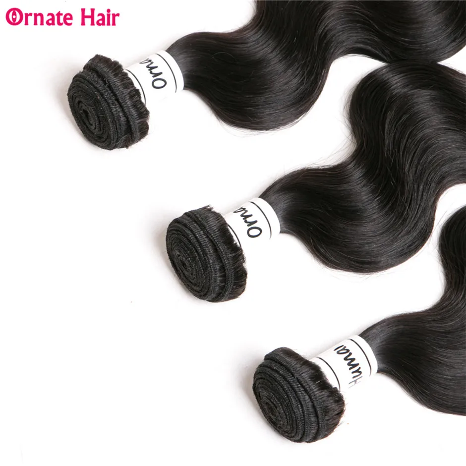 Ornate бразильский объемный волнистый пучок s не Реми человеческие волосы для наращивания 3 пучка предложения плетение пучок s 10-24 дюймов натуральный цвет