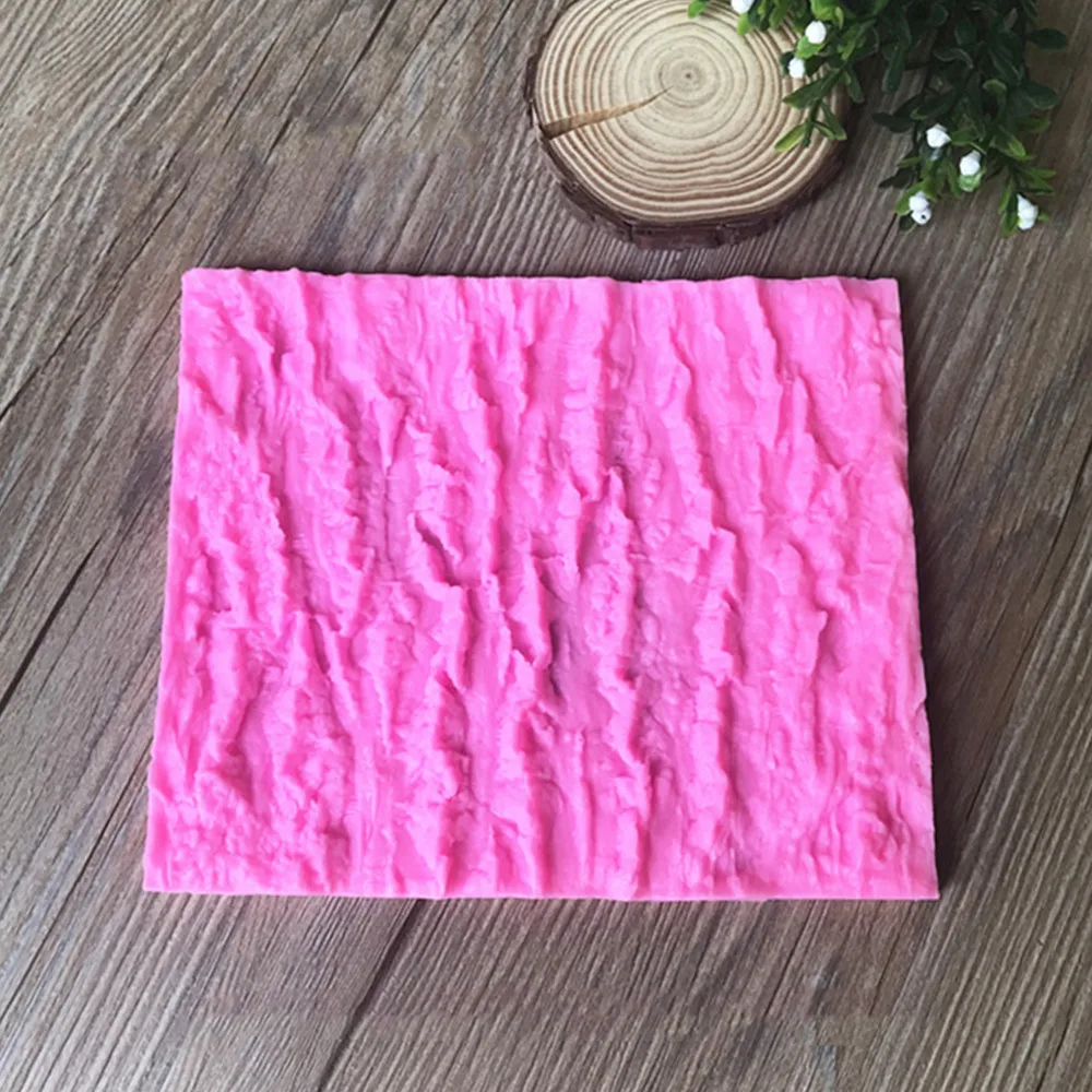 

1PC Tree Bark Shape Silicone Cake Mold Fondant Mold Cake Decorating Tools Chocolate Biscuits Baking Mold