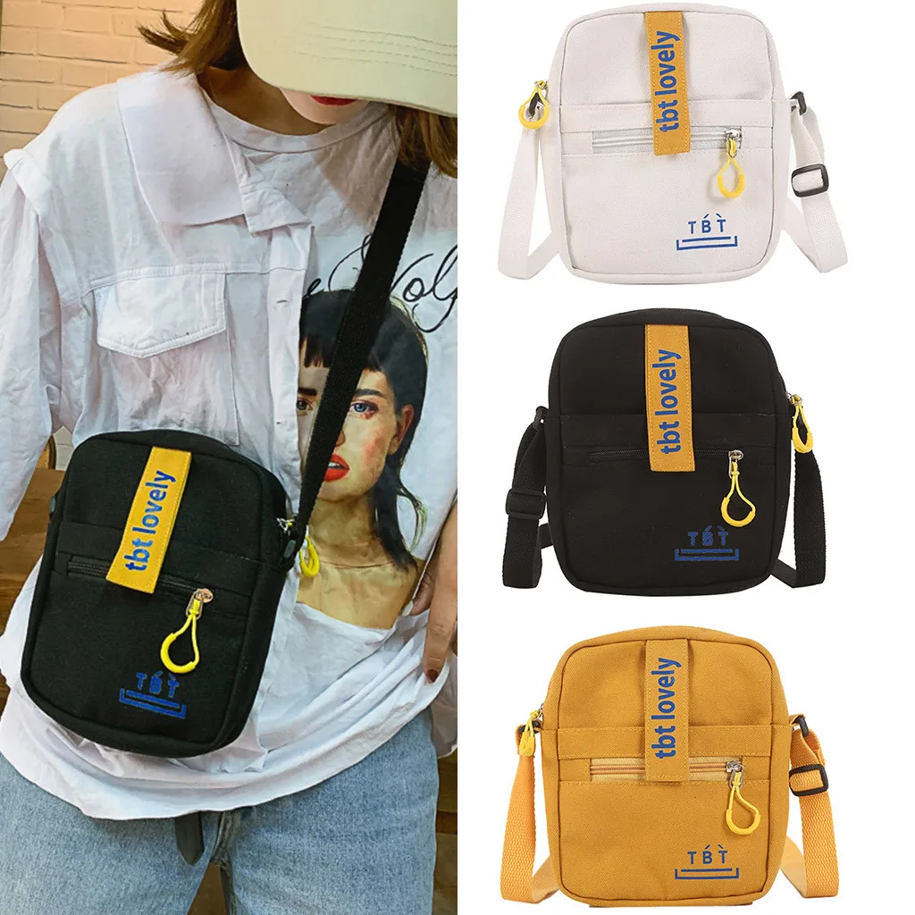 

5#Women Fashion Canvas Solid Coin Purse Shoulder Tote Handbag Casual Bag harajuku bag borse da donna