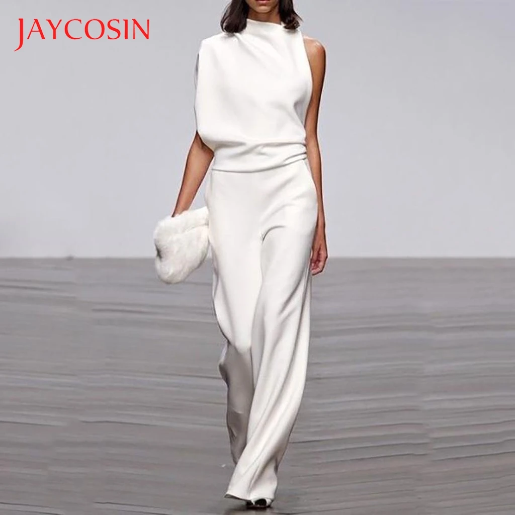 Jaycosin Overalls for Women Elegant Plain Wide Leg One Shoulder Long Playsuit rompers womens jumpsuit macacao feminino playsuit Jaycosin Overalls for Women Elegant Plain Wide Leg One Shoulder Long Playsuit rompers womens jumpsuit macacao feminino playsuit