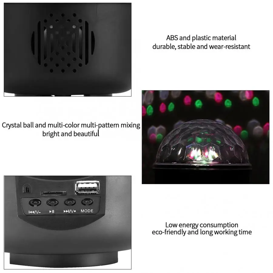AC 110V LED Crystal Ball Projector Stage Effect Light With Infrared Remote Control With US Plug