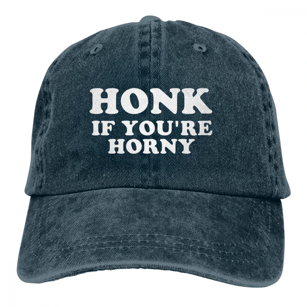 Honk If You't Horny Funny Casquette черные унисекс Мужские Женские джинсовые бейсболка с ремешком кепки Регулируемая шляпа для гольфа папа