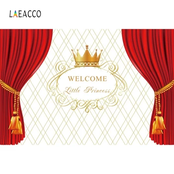 

Laeacco Baby Shower Photocall Princess Photography Backdrops Curtain Lattice Photo Backgrounds Customized Photophone Photo Shoot