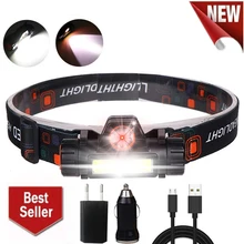 12000lm Powerful Headlight Xpe+cob Usb Rechargeable Headlamp Built-in Battery Head Light Waterproof Head Torch Camping Head Lamp