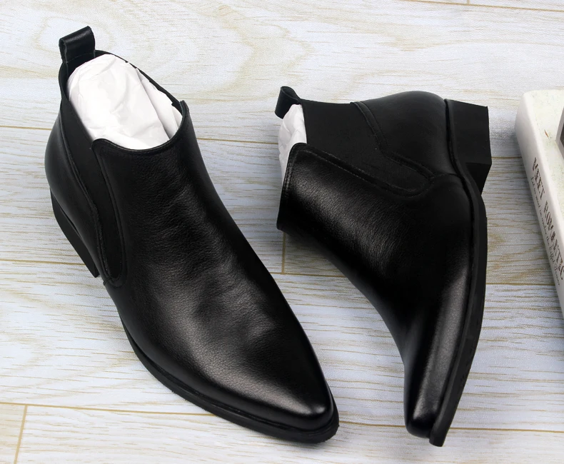 Ботинки Челси Wingtip мужские натуральная кожа коровья классические сапоги замша на