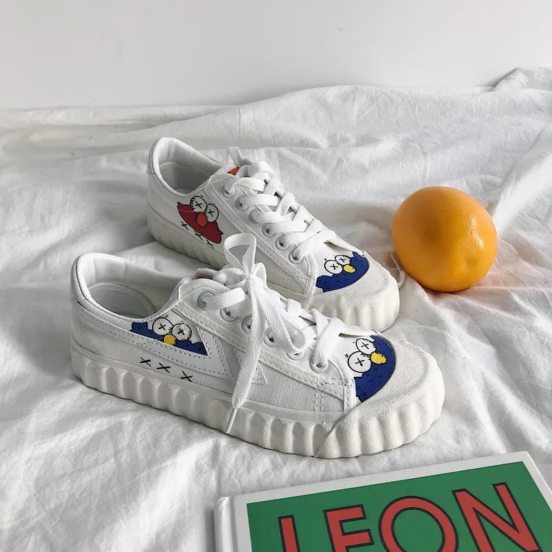 Женская Повседневная обувь парусиновая коллекция 2020 года модная на плоской