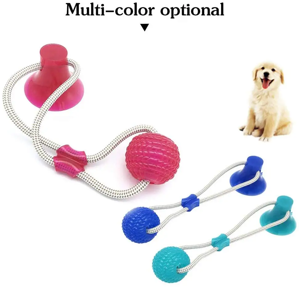 

Pet Molar Bite Toy Dog Ropes Toy Chew Self-Playing Rubber Ball Toy Suction Cup Interactive Molar Chew Toy Teeth Cleaning Tool