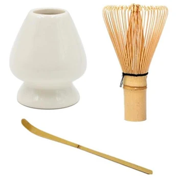 

Japanese Bamboo Matcha Whisk Brush Professional Green Tea Powder Whisk Chasen Tea Ceremony Bamboo Brush Tool Grinder(White)