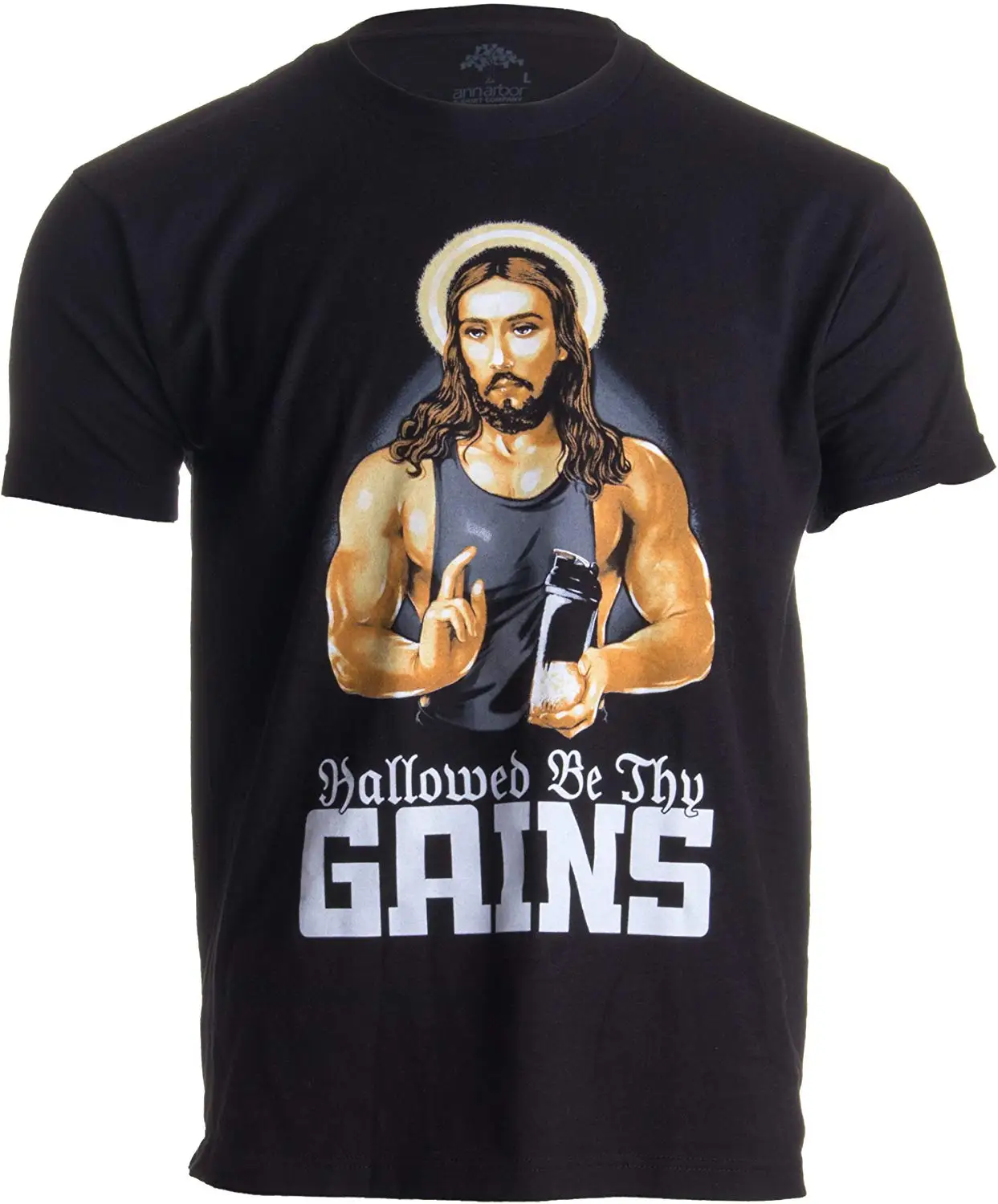 Hallow Be Thy Gains | Смешные мускулы Иисуса Тяжелая атлетика работа юмором футболка 2019