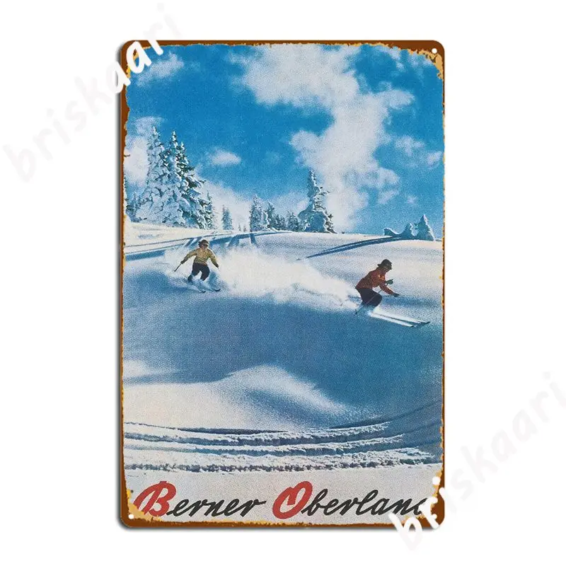 Berner Oberland Svizzera Poster Da Sci Vintage Targa In Metallo Poster Pub Vintage Garage Pittura Decor Targa In Metallo Poster