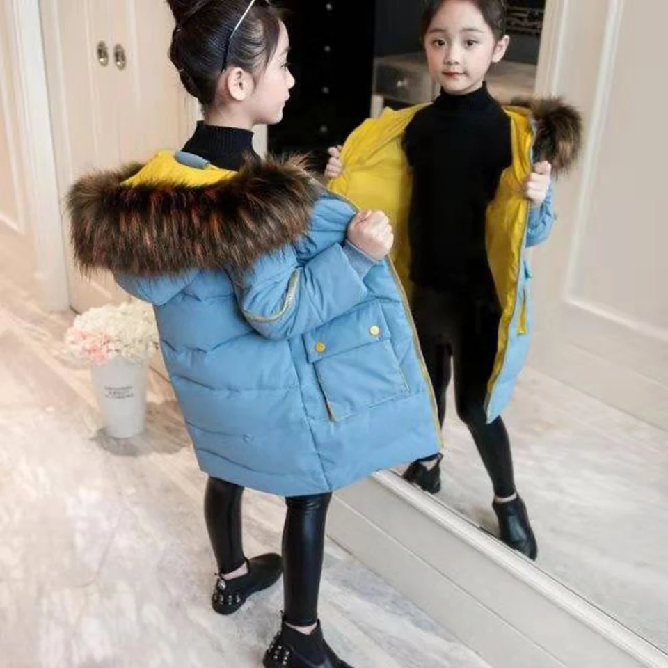  New Winter Girls Windbreaker Coat Baby Kids Hooded Outwear Baby Kids Girl Parkas Jackets Clothing A