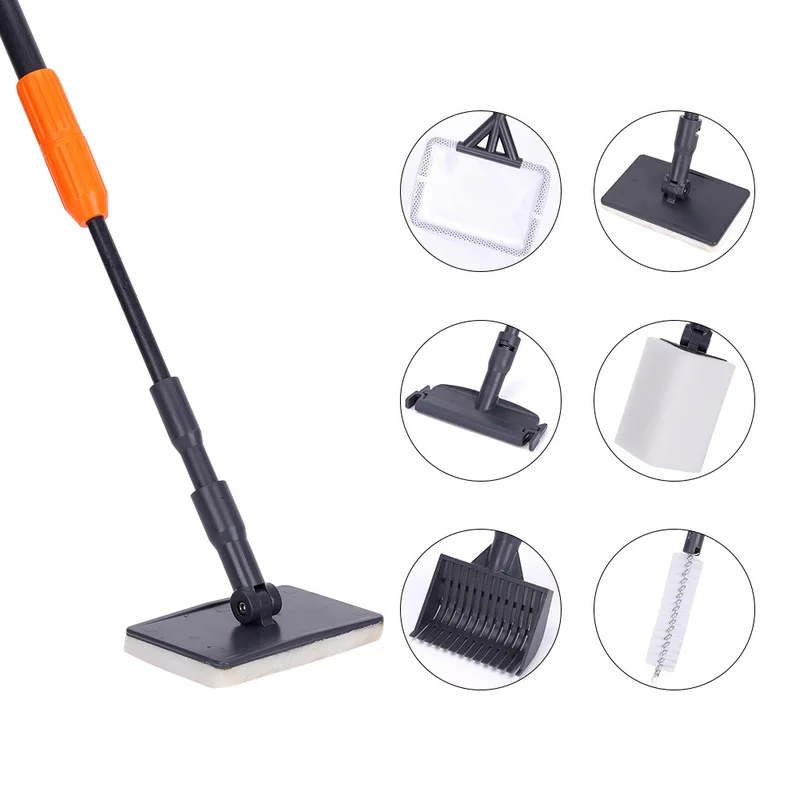 

6 In 1 Multi-function Cleaning Brush Set Retractable Long Handle Cleaning Tool Fish Tank Brush Cleaning