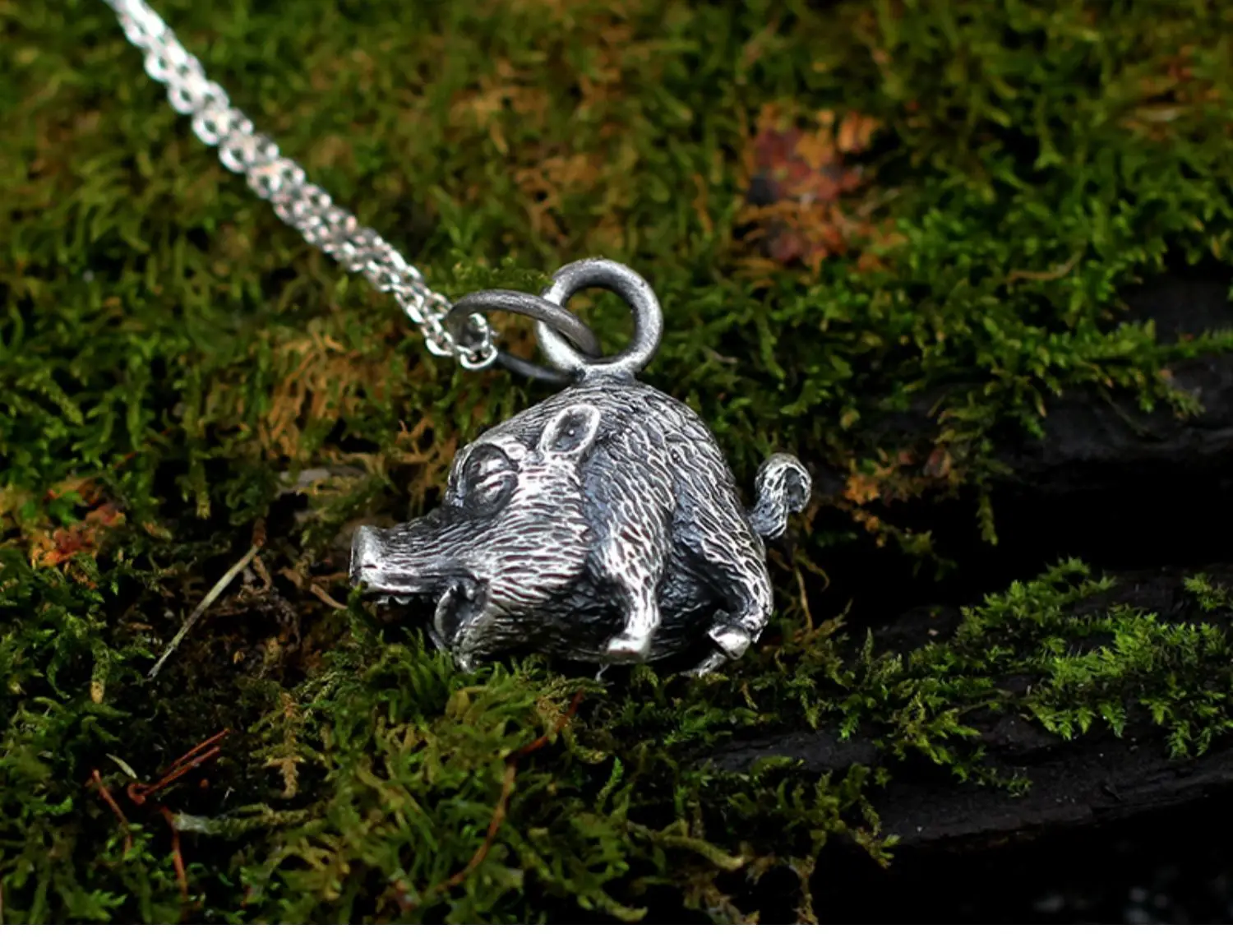Оригинальная свинка ручной работы happy little wild boar для мужчин и женщин пара 925 Серебряное ожерелье подвеска