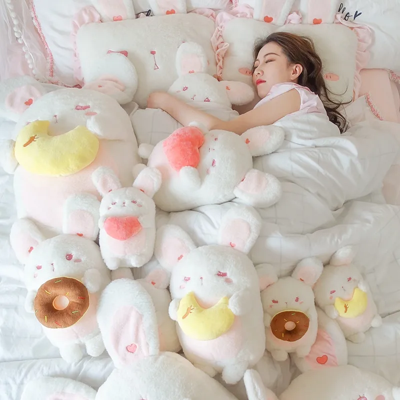 

candice guo cute plush toy lovely sweet bobo rabbit holding heart moon donut soft stuffed doll kids girl birthday Christmas gift