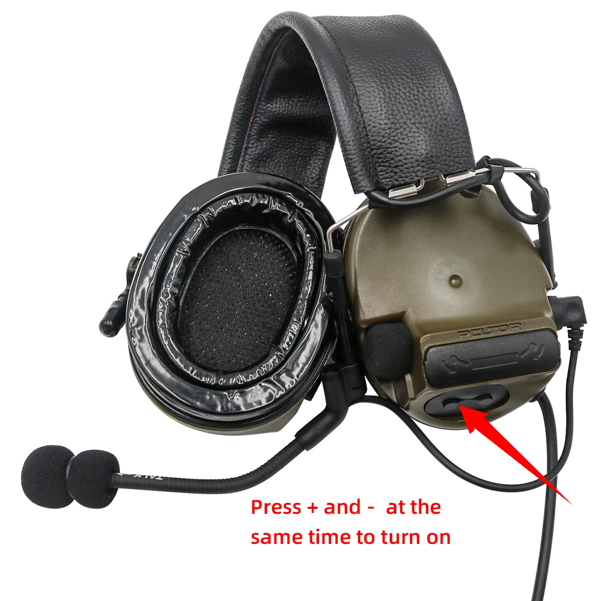 TAC-SKY leather headband COMTAC III noise reduction pickup tactical shooting hunting headset + military adapter PTTU94 PTT FG - Famidy.com