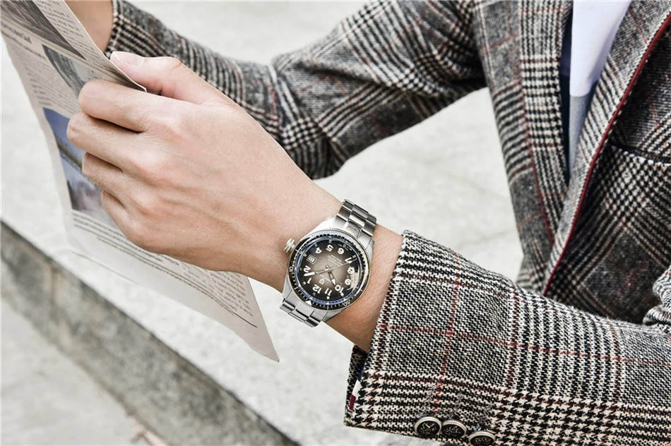 PAGANI DESIGN Luxury Men's Mechanical Wristwatch Top Brand NH35A Movement Blue Automatic 100M Waterproof Watch Relogio Masculino