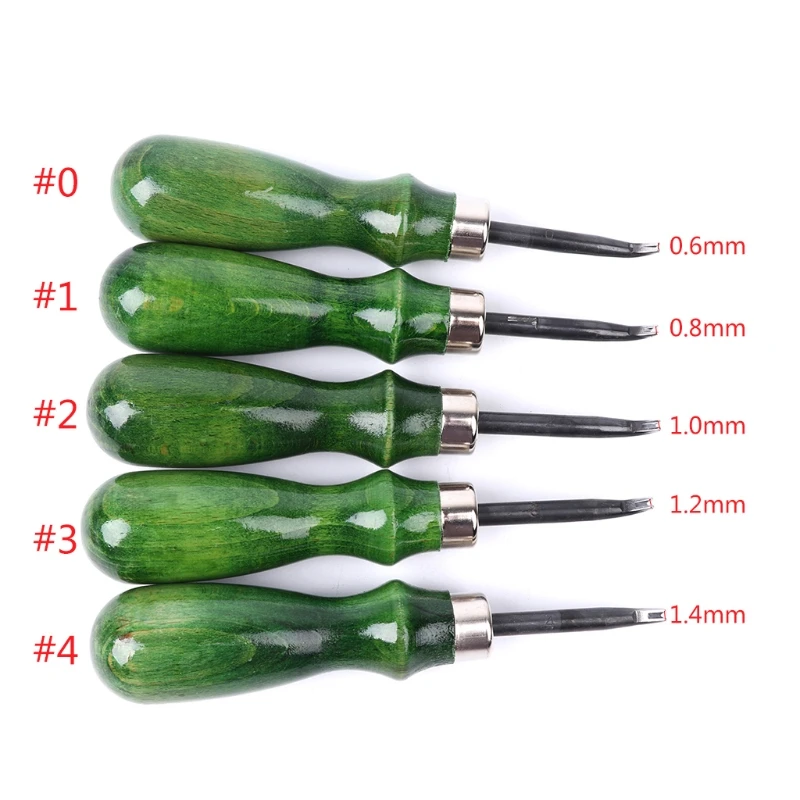 1 Set Leather Edge Skiving Beveling Wooden Handle Craft DIY Cutting