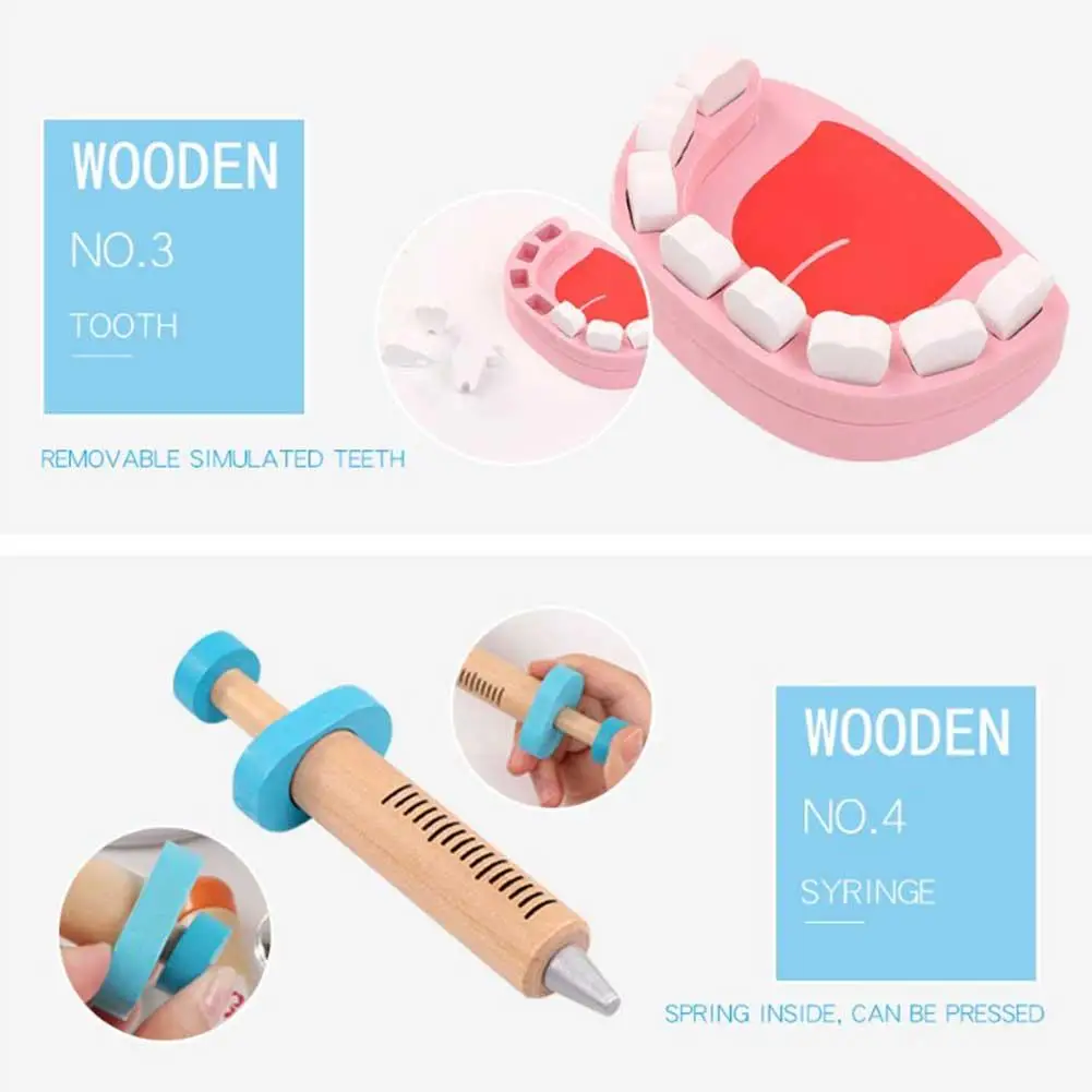 Toys for Children Girl Boy Kids Pretend Play Wood Doctor Toys Red Medical Kit Dentist Medicine 1 Toys for Children Girl Boy Kids Pretend Play Wood Doctor Toys Red Medical Kit Dentist Medicine 3