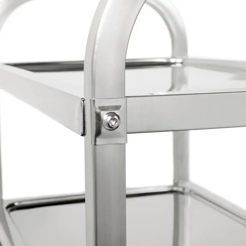 3Layers Stainless Steel Trolley Cart Catering Service Rolling Utility Cart Transport Storage Rack Restaurant Home Cart Shelf HWC