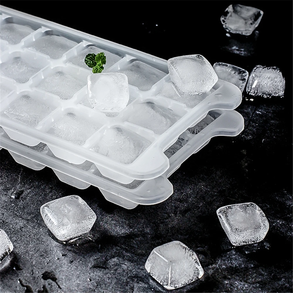 Amarillo CAOLATOR Ahorra Espacio Ice-Cube Bandejas/Cajas de Almacenamiento moldes hielo Cubitera seis cubitos- 