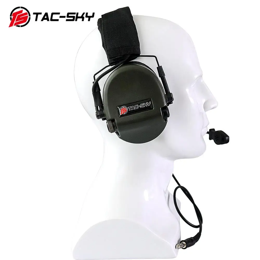 TAC-SKY TEA Hi-Threat Tier 1 Silicone Earmuffs Edition Outdoor Airsoft Military Aviation Noise Reduction Pickup Tactical Headset