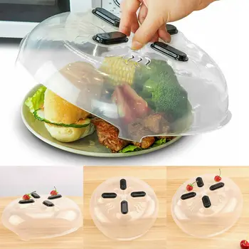 

A 1PC Magnet Food Splatter Guard Microwave Hover Anti-Sputtering Cover With Steam Vents Magnetic Splatter Lid Heat Resistant