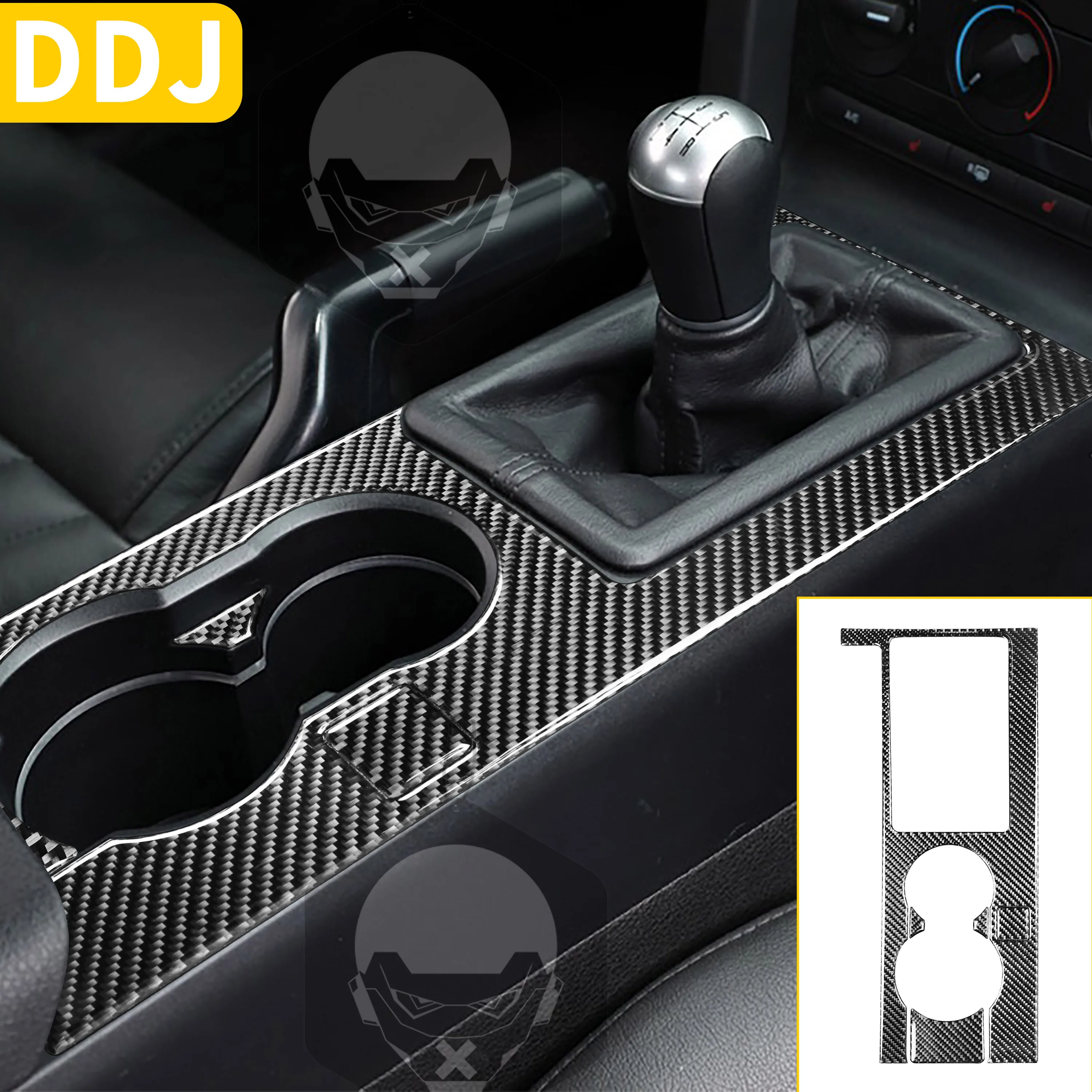 

For Ford Mustang GT 2005-2009 S197 Accessories Carbon Fiber Car Center Console Gear Shift Panel Cupholder Frame Cover Sticker