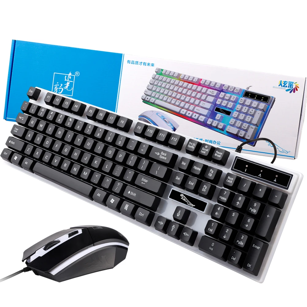 

Wired Usb Light Mouse And Keyboard Set Computer Mechanical Feel Backlit Keyboard And Mouse Set Wholesale