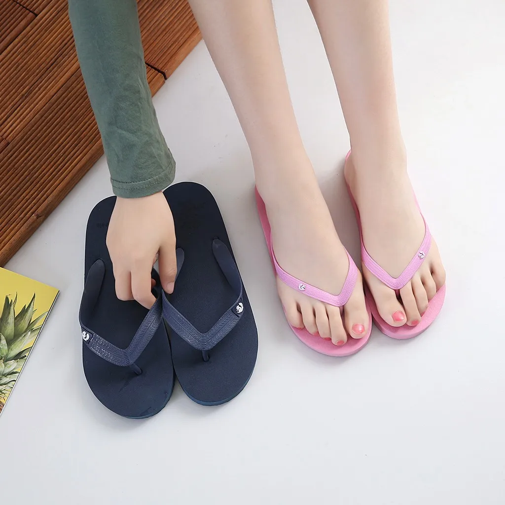 Kiminana Women Fashion Flip Flops Summer Retro Solid Slippers Summer Comfy Breathable Wedge Shoes Beach Clip Toe Shoes 