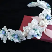 Крема ручной работы 3D Цветочные Стразы свадебная тиара ободки головной убор Венок, свадебная расческа для волос ювелирные аксессуары