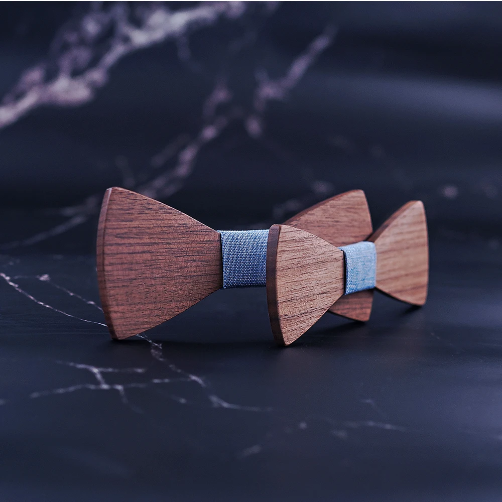 Школьный Детский галстук-бабочка для мальчиков, Свадебный галстук в клетку, деревянный галстук-бабочка для свадебной вечеринки, регулируемый галстук