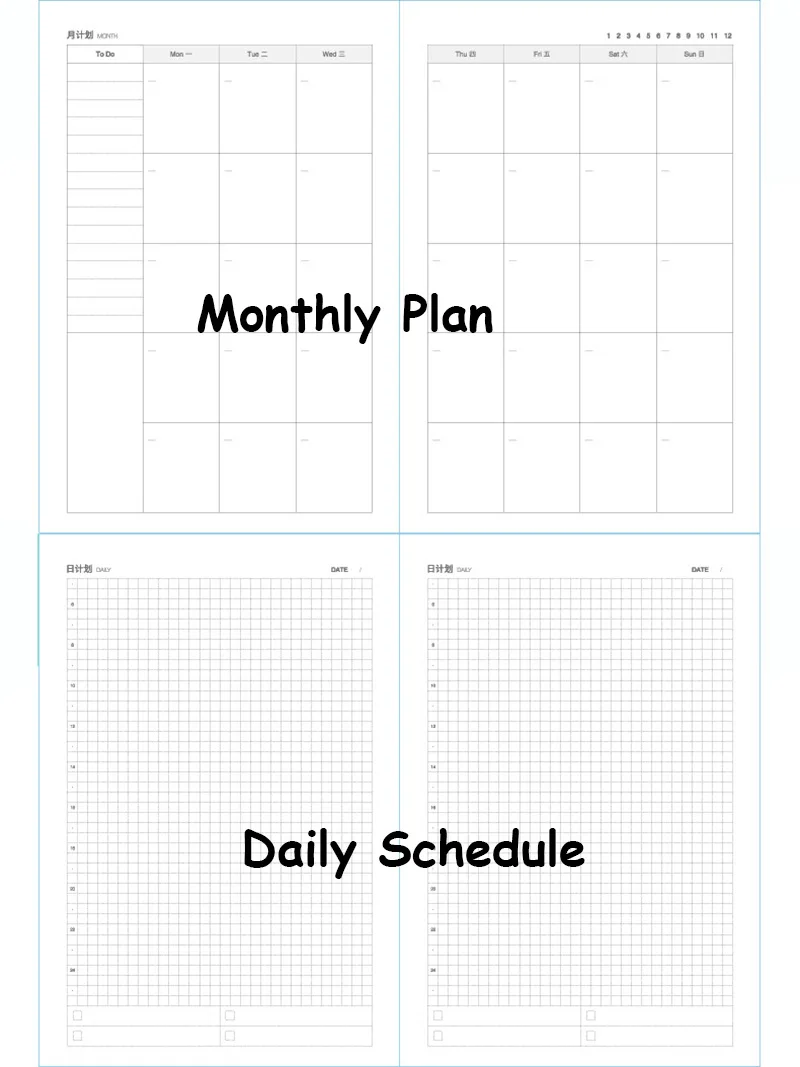 Kawaii Bullet Journal A6 DIY Agenda Weekly Monthly Planner Organizer Cute Bee Notebook Line Blank Grid Notebook School Note Book