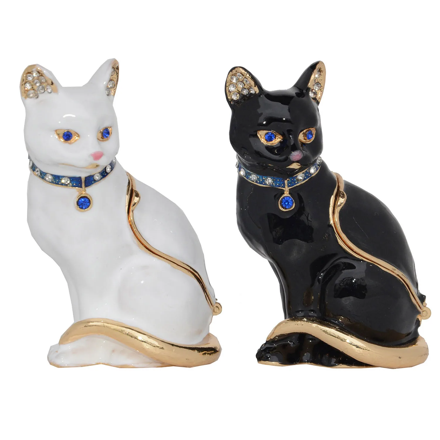 Miniature Trinket Boxes Jewelry Organizer Cat Figurine Jewelry