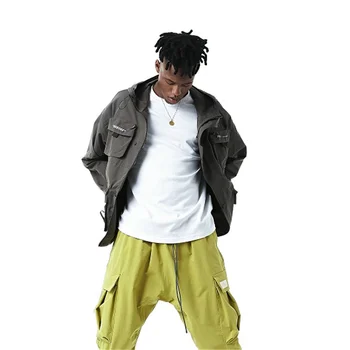 

YOYOO new autumn men clothing men's jacket casual loose jacket coat men jacket hooded coats man windbreaker cargo jacket